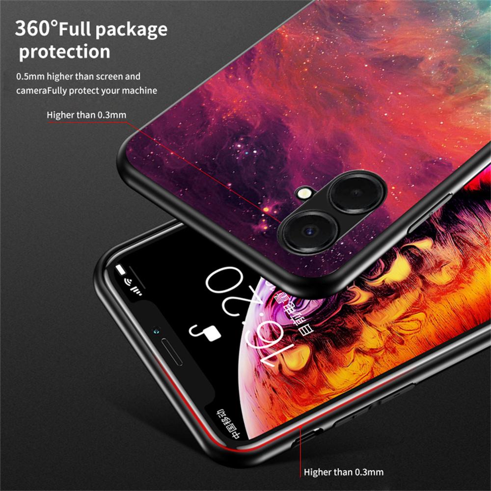 For Samsung Galaxy A07 4G Case Starry Sky Pattern Tempered Glass Phone Cover