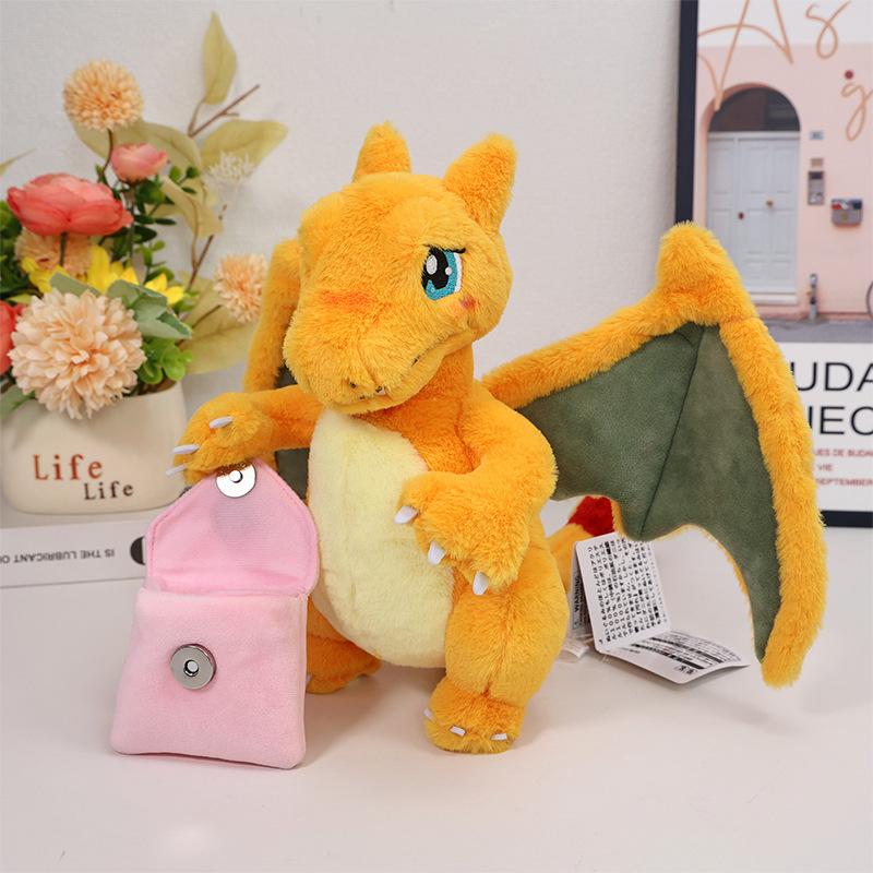 30CM Kawaii Charizard Plush Love Letter Fire Dragon Christmas Charmander Doll Soft Stuffed Toys Halloween Gifts for Children