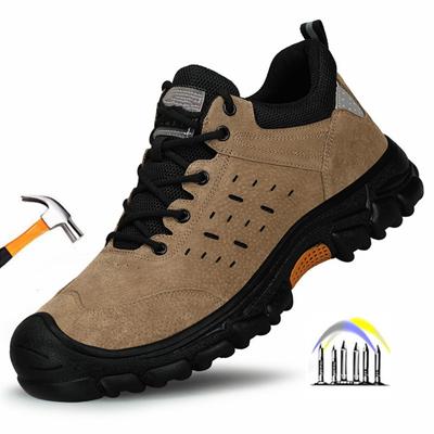Working Shoes with Iron Toe Anti Spark Suede Boots Anti Smashing Indestructible Safety Shoes for Men Anti Puncture Work Shoes