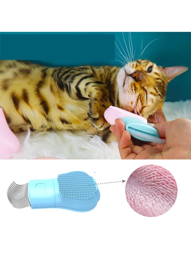 

New Plastic Cat Tongue Self Cleaning Comb Dual-Use Hair Removal Pet Grooming Massage Claw Brush Remove Matte Fur Knots Tangles