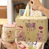 Love Bär Keramiktasse mit Deckel Löffel Becher Hochzeitsgeschenk Wasserbecher Paartasse High End Nische