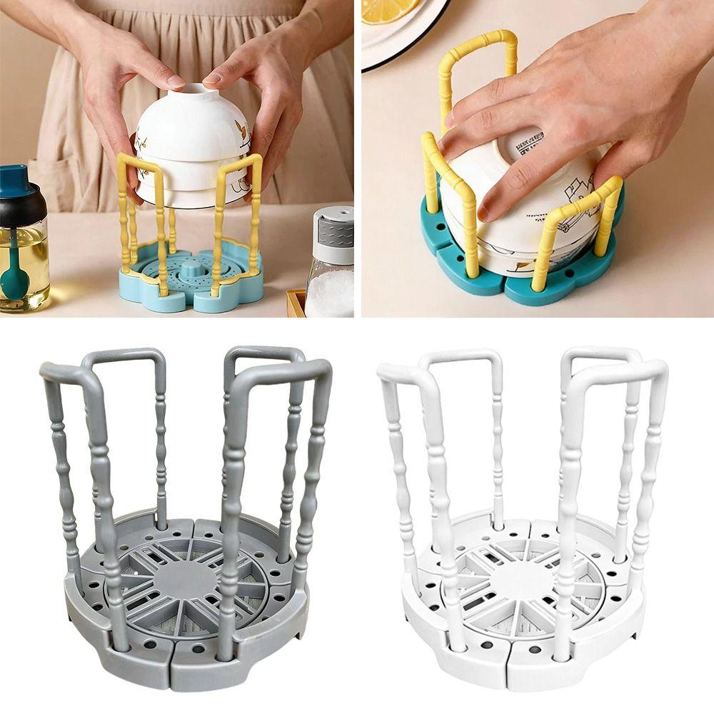 Drain Cabinet Dishes Storage Rack Removable Water Cup Durable Bowl Holder  Kitchen Organizer