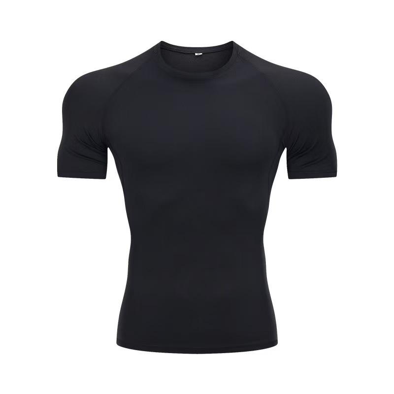 Men's Quick-Dry Short Sleeve Sports T-Shirt - Breathable, Sweat-Wicking, Elastic, Tight Fit for Running, Basketball, and Training