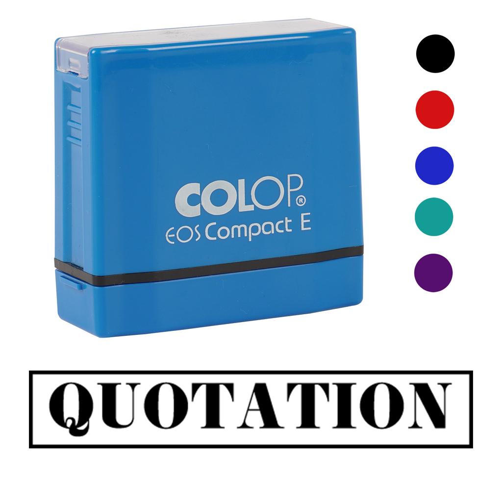 Printtoo Quotation Self Inking Rubber Stamp Pre-Inked Office Stamp- Home Office Business Stationery, Black- 42 x 9