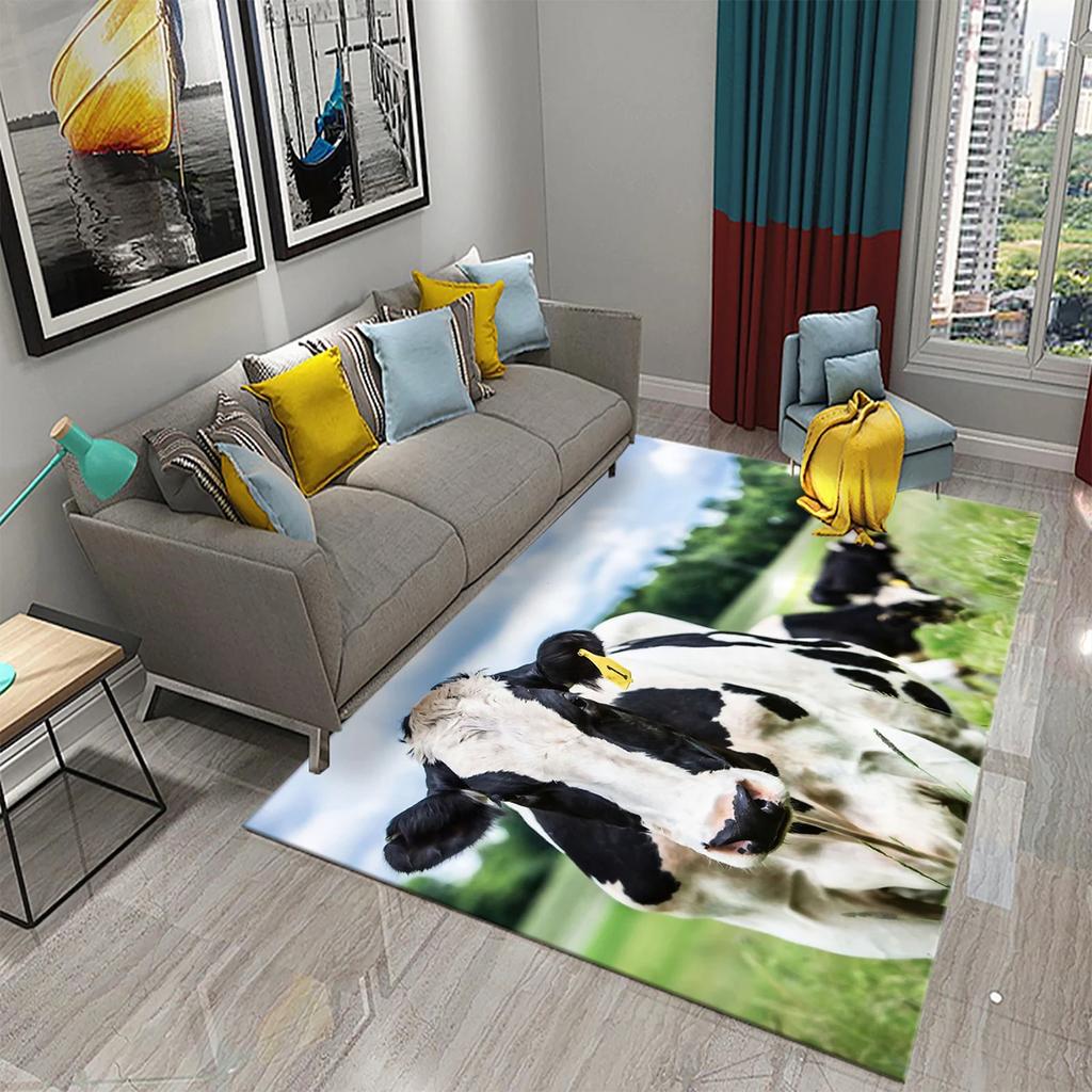 Dairy Cow Carpet Farm Animal Fresh Milk Rug Bathroom Kitchen Non-Slip Doormat Entrance Door Mat Living Room Bedroom Decor Carpet