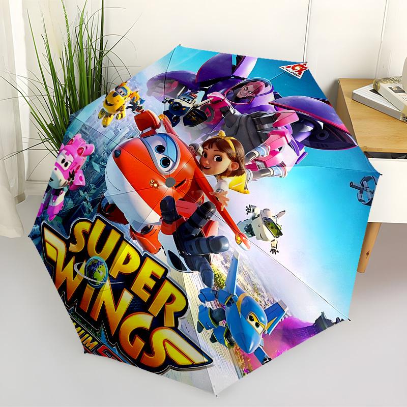 1pc Super Wings Maximum Speed Automatic Folding Umbrella, Portable Collapsible Design, Casual Outdoor Accessory L1127061