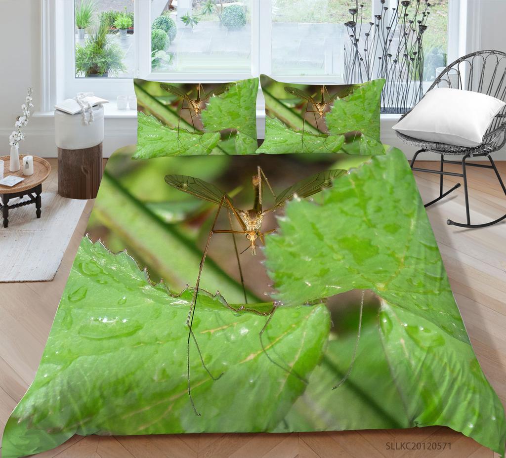 Insect Series Quilt Cover Pillowcase Two Or Three-Piece Set 3D Digital Printing Polyester