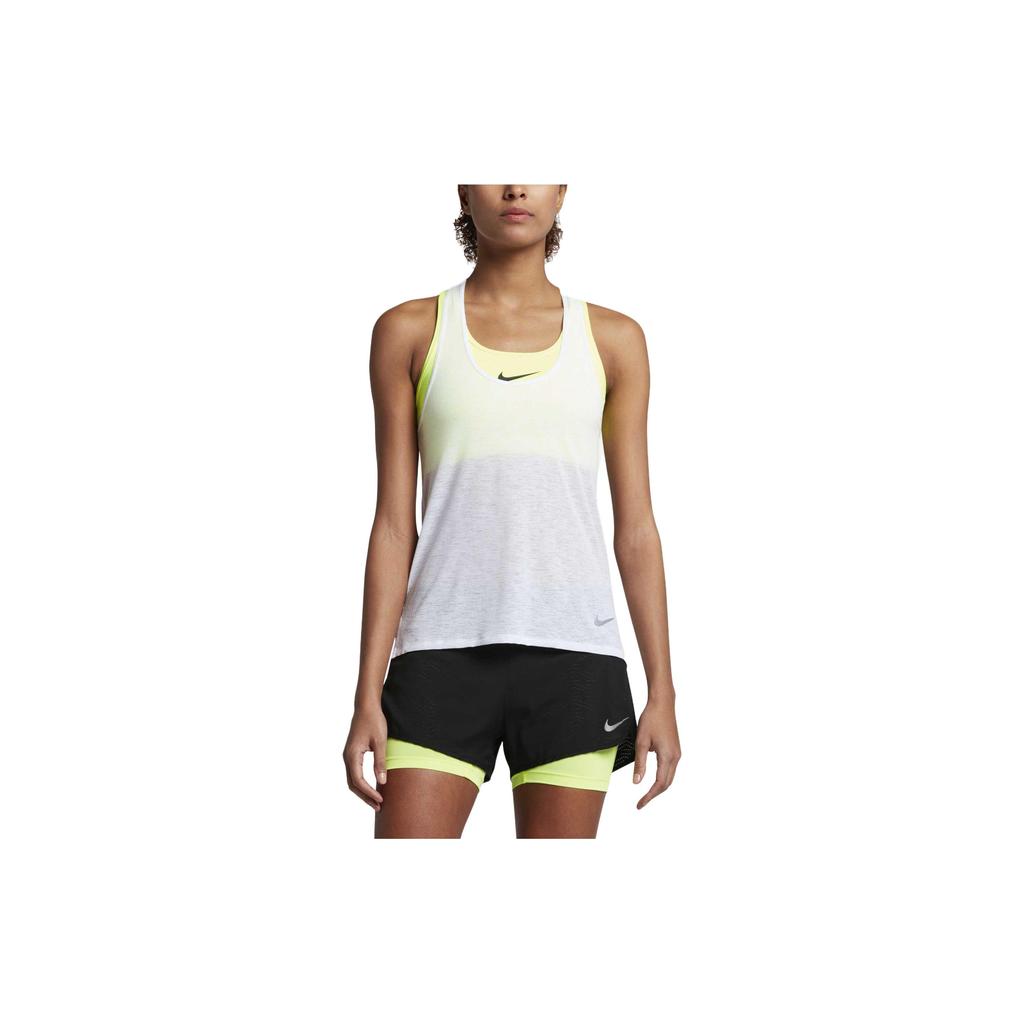 Nike Solid Color Brand Logo Print Sleeveless Sports Vest Women Tops White 831783-100