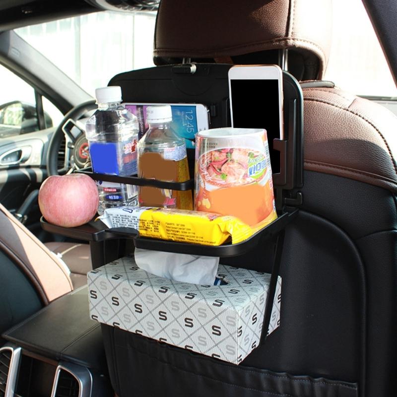 Vehicle Seat Back Organizers Tray Multifunctional Drink Holder Quick Mount System For Snacks Meals Car Interior