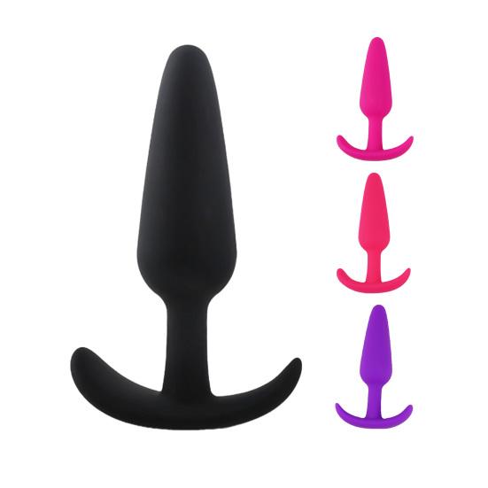 Silicone Hygienic Anal Plug Skin-friendly Smooth Surface Boat Hook Shape Butt Plug for Couples