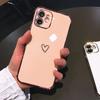 Applicable to iPhone17 mobile phone Apple 16promax electroplating love iPhone15/XS/XR straight edge protective case