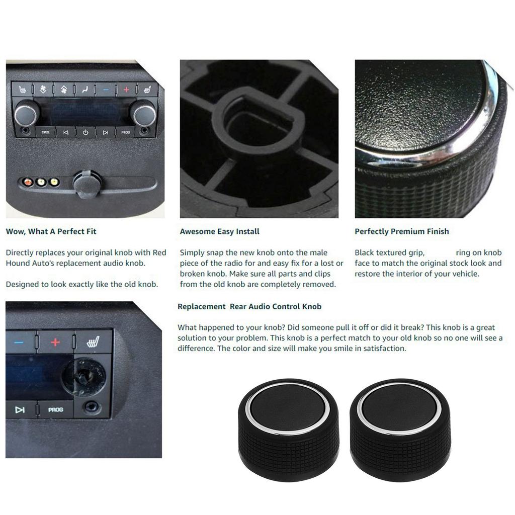 Audio Radio Control Knob Replacement Car Stereo Control Knob Easy Install Air Conditioning & Radio Tuning Knob for GMC
