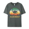 Funny Allegedly Ostrich Gift Flightless Tshirts Retro Unisex Tops Tees Birthday Tops T Shirt Crew Neck Cotton Fabric