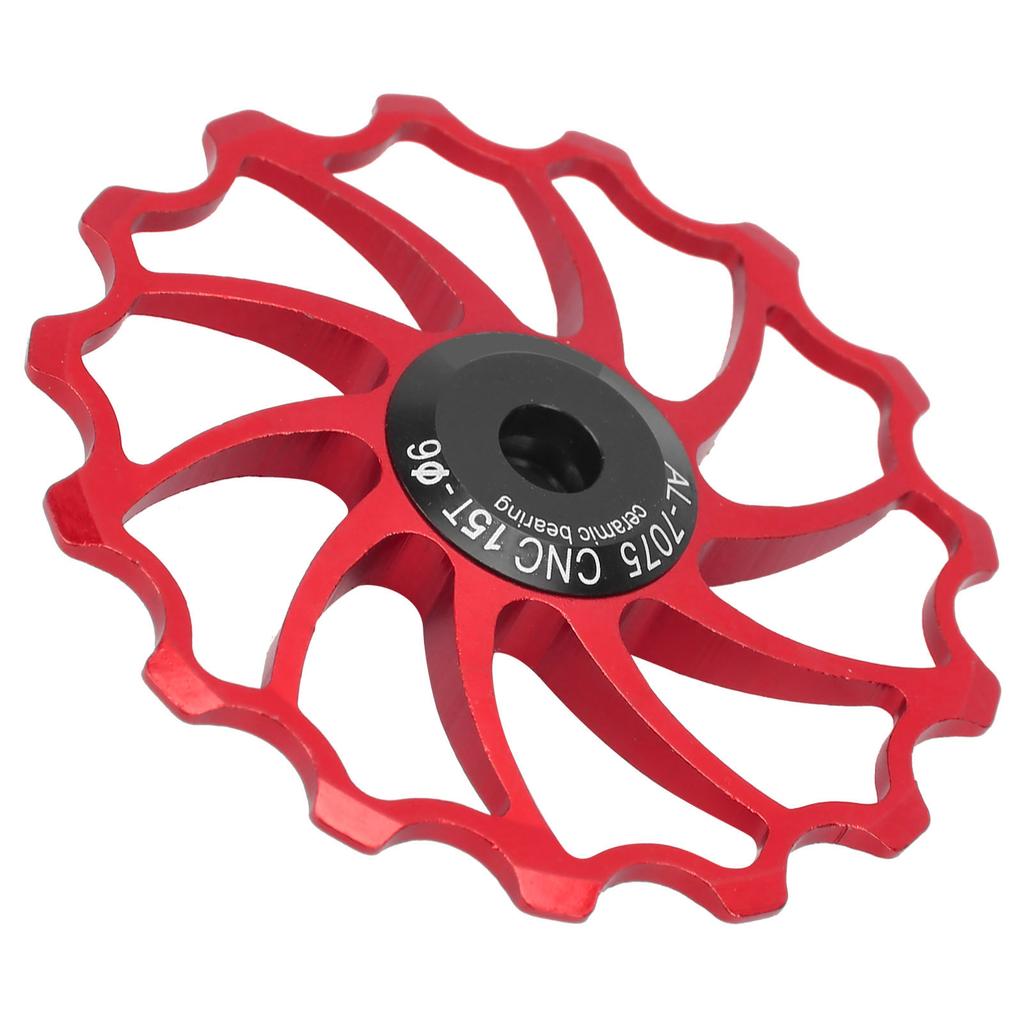 MEIJUN Rear Derailleur Guide Pulley Wheel 15T Ceramic Bearing for Folding Mountain BikesRed