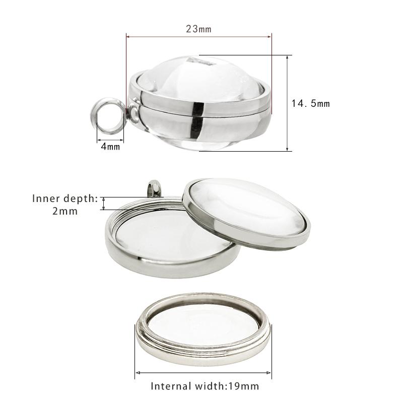 15pcs Curved Glass Living Locket Pendant Floating Locket Necklace For Women Stainless Steel Jewelry Making Reliquary Medallion