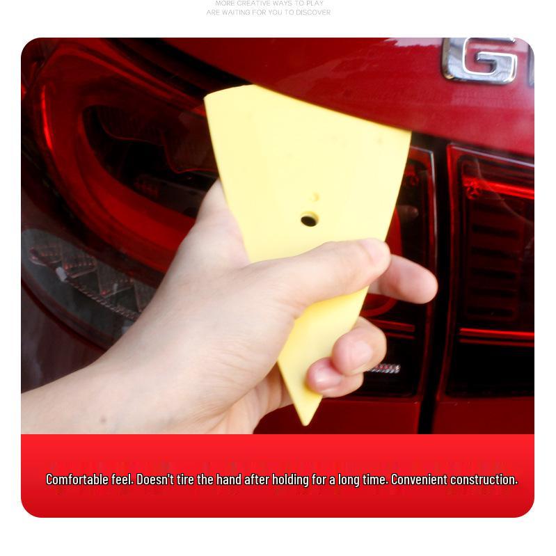 Yellow Round-Head Squeegee and Triangle Scraper Tool for Car Film Application