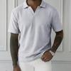 Polo in Maglia da Uomo con Scollo a V e Maniche Corte Vestibilità Casual Top Leggero per l'Uso Quotidiano