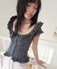 Lujeuseullibobeo Soft Ruffle Blouse *Dark Gray