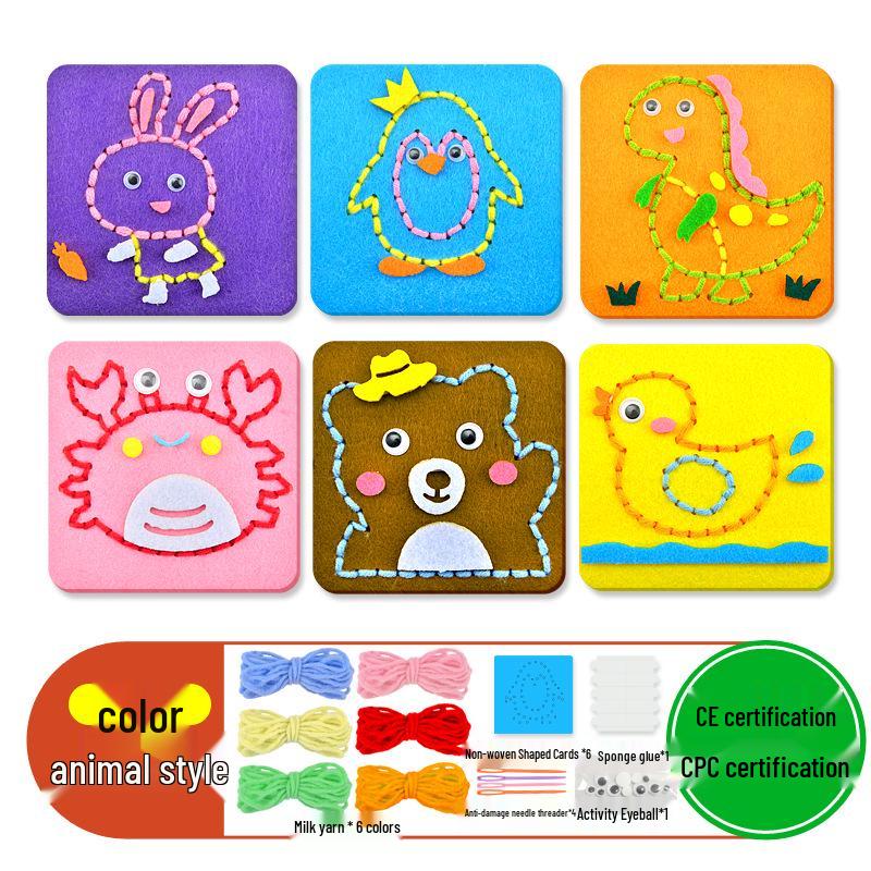 Montessori DIY Threading Toy Kit: Kindergarten Non-Woven Fabric Sewing Set