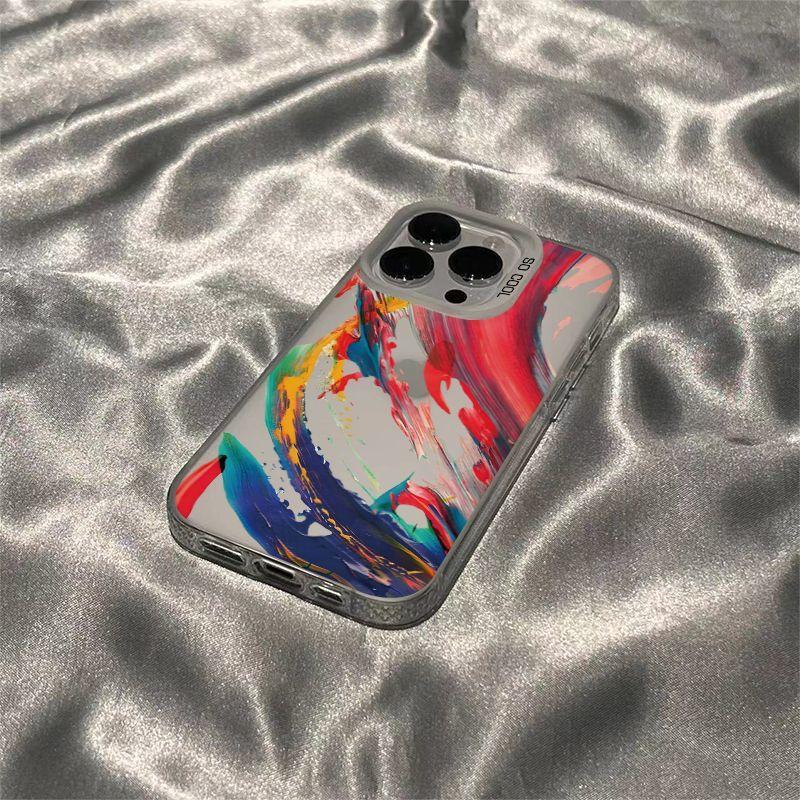 Oil Paint Splash Ink iPhone Hülle für iPhone 15 ProMax - Silikon iPhone Hülle für Apple 15/15pro/15plus/15promax/14/13/12/11/XS Lady