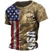 4th of July 2026 250th Memorial Day Men's Patriotic Patriot Graphic 3D Print American Flag Veteran Crew Neck Short Sleeve T-Shirt