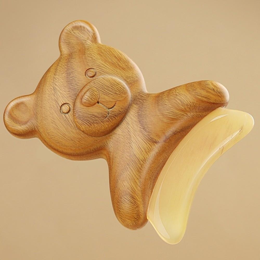 Natural Material Bear Shape Skin Scraping Board Green Sandalwood Massager  SPA