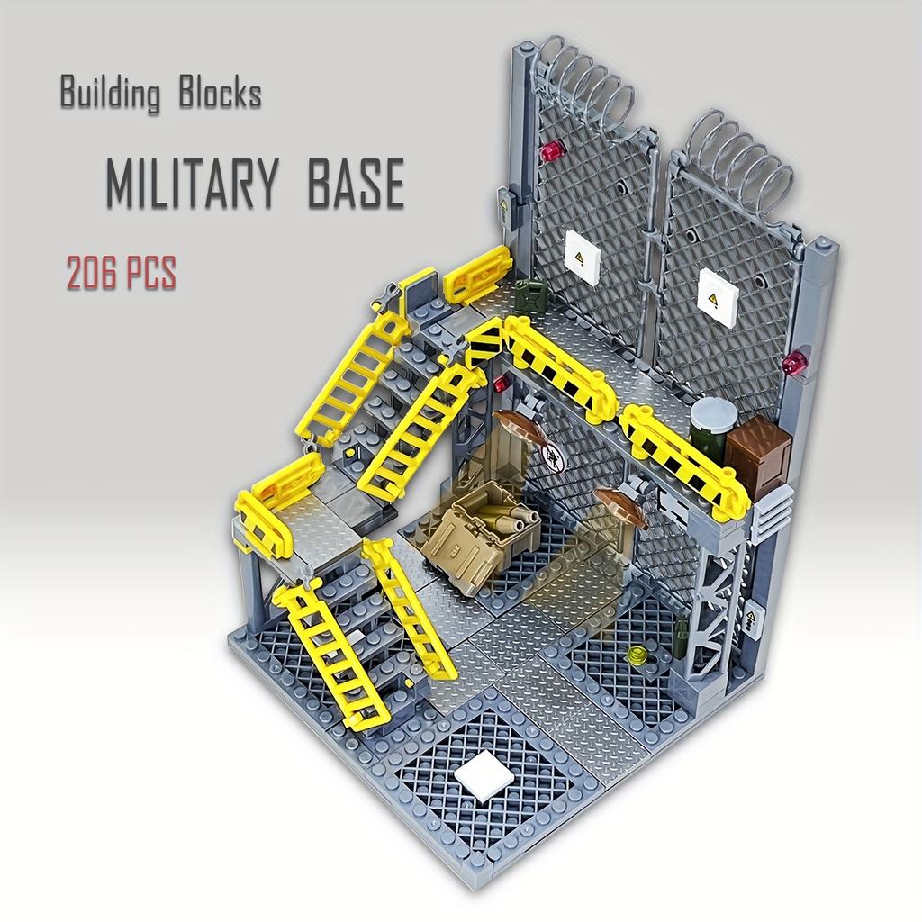 Militärbasis-Bausteinset mit kleinen Partikeln - Militärbauszene-Modell einer Militärbasis, ideales Geschenk