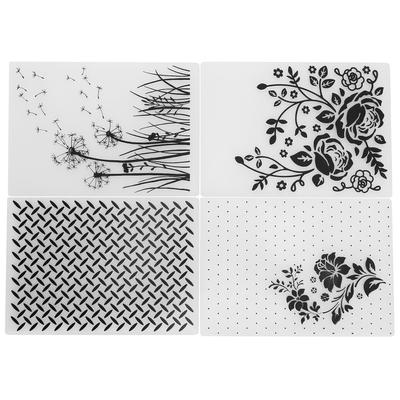 4 Τεμάχια Πλαστικά Φάκελοι Ανάγλυφης Εκτύπωσης DIY Κατασκευή Καρτών Scrapbooking Ανάγλυφο Πρότυπο Χειροτεχνία Χαρτιού