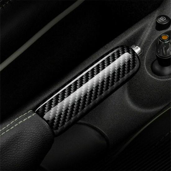 Gloss Carbon Fiber Car DIY Handbrake Cover Case For BMW Mini R57 R59 2011-2015
