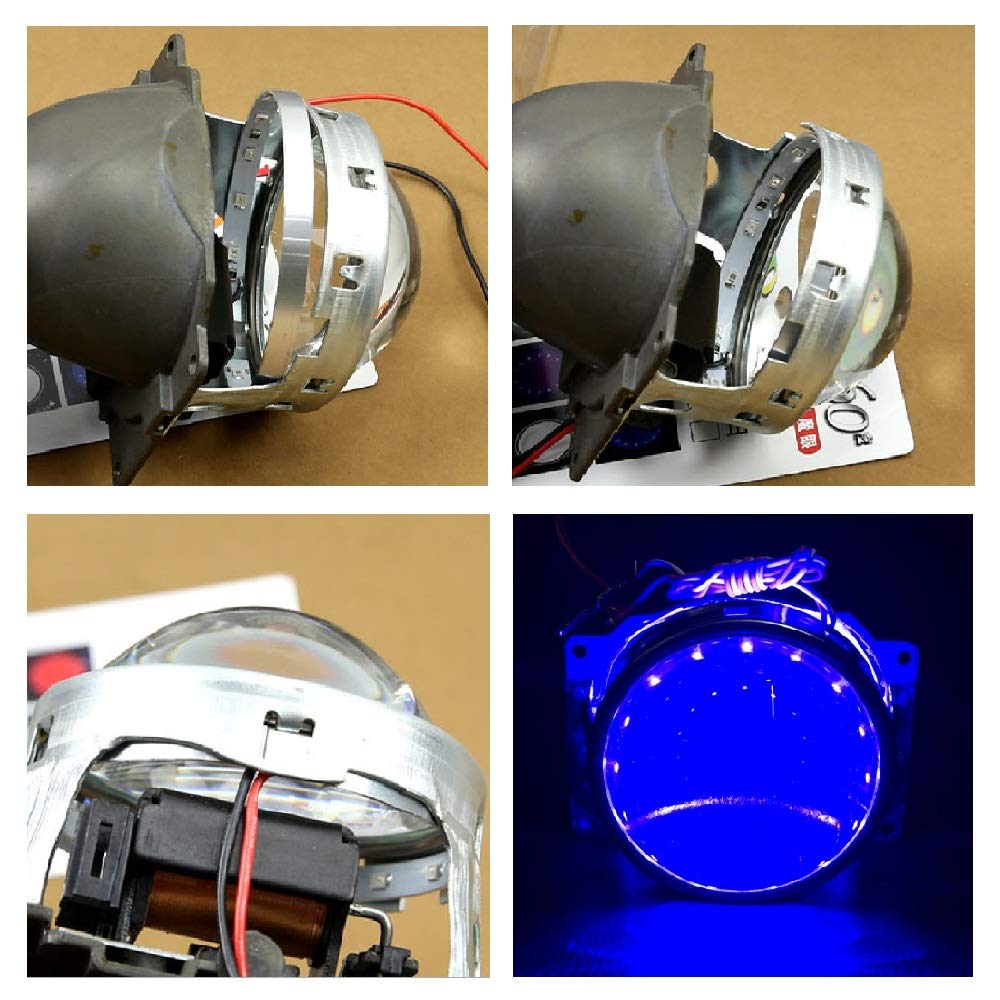 Grandview 3528 Chips Squid Ring LED Light 15 Rows Ice Blue Headlight Decoration for