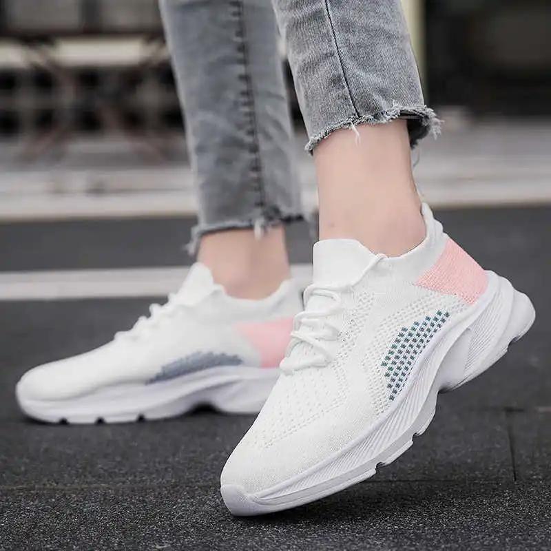 Fashion Height Increasing Spring-autumn White Shoes Heel Woman Oxford Sneakers With White Platform Basketball Women Sport