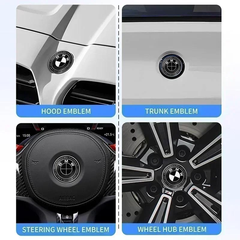 7pcs 45mm 68mm 74mm 82mm Car Logo Front Hood Emblem rear boot badge for BMW E28 E32 E43 E52 E53 E63 E64 E93 E94 E87 F10 F20 F30 OO8