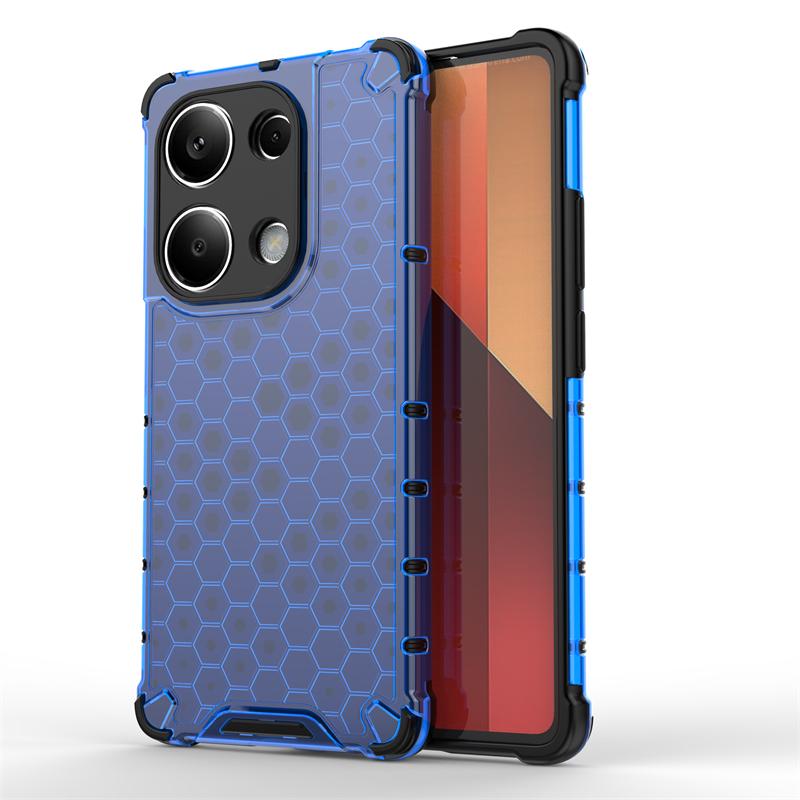 Shockproof Transparent Case For Xiaomi Poco M6 Pro Honeycomb Armor Case For Poco M6 Pro Case Cover For Poco M6 M 6 Pro 6.67inch