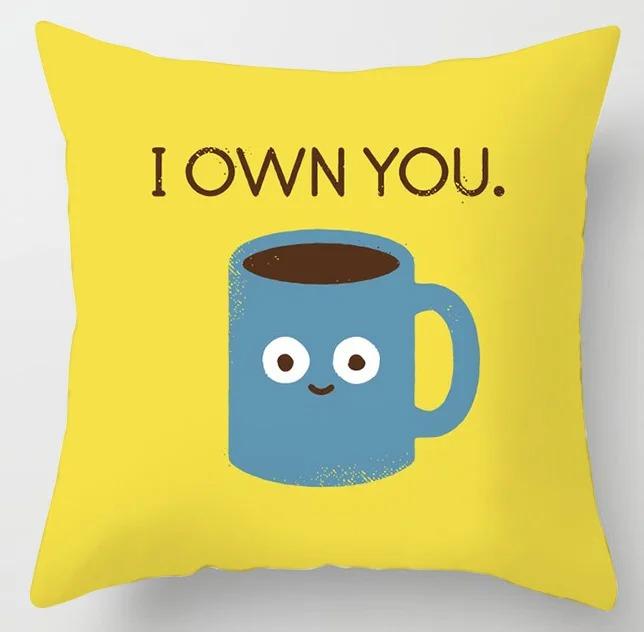 Yellow Pattern Pillowcase Office Living Room Home Pillowcase Car Ornaments