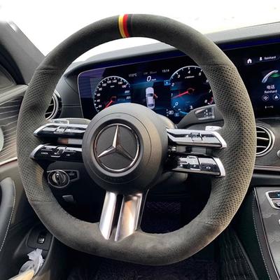 Pro Mercedes Benz Třída C W206 Třída E W213 Třída S W223 Ručně šitý protiskluzový potah na volant z broušené kůže
