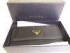 Authentic PRADA Black Nylon and Leather Bifold Long Wallet Purse #a122  Refurbished