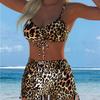 Women's Split Swimsuit Small Vest Style Swimsuit Set Printed Sling Vest Split Bikini