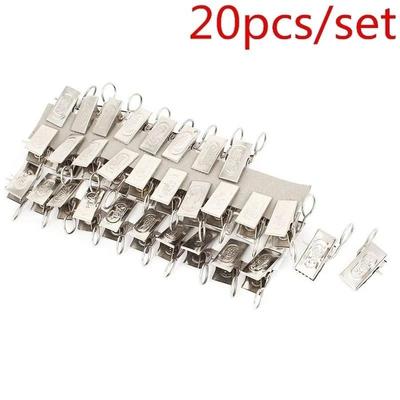 20 pezzi Anelli in Acciaio Inossidabile per Bastone Tenda Doccia Finestra Tende Clip in Tessuto Clip in Metallo