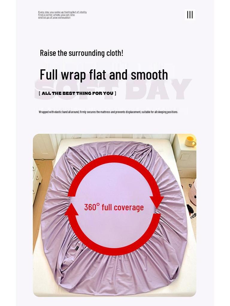 Class A 100% Cotton Fitted Sheet: Soft, Skin-Friendly, Breathable, Sweat-Wicking Mattress Protector for Dormitory Single Simmons.