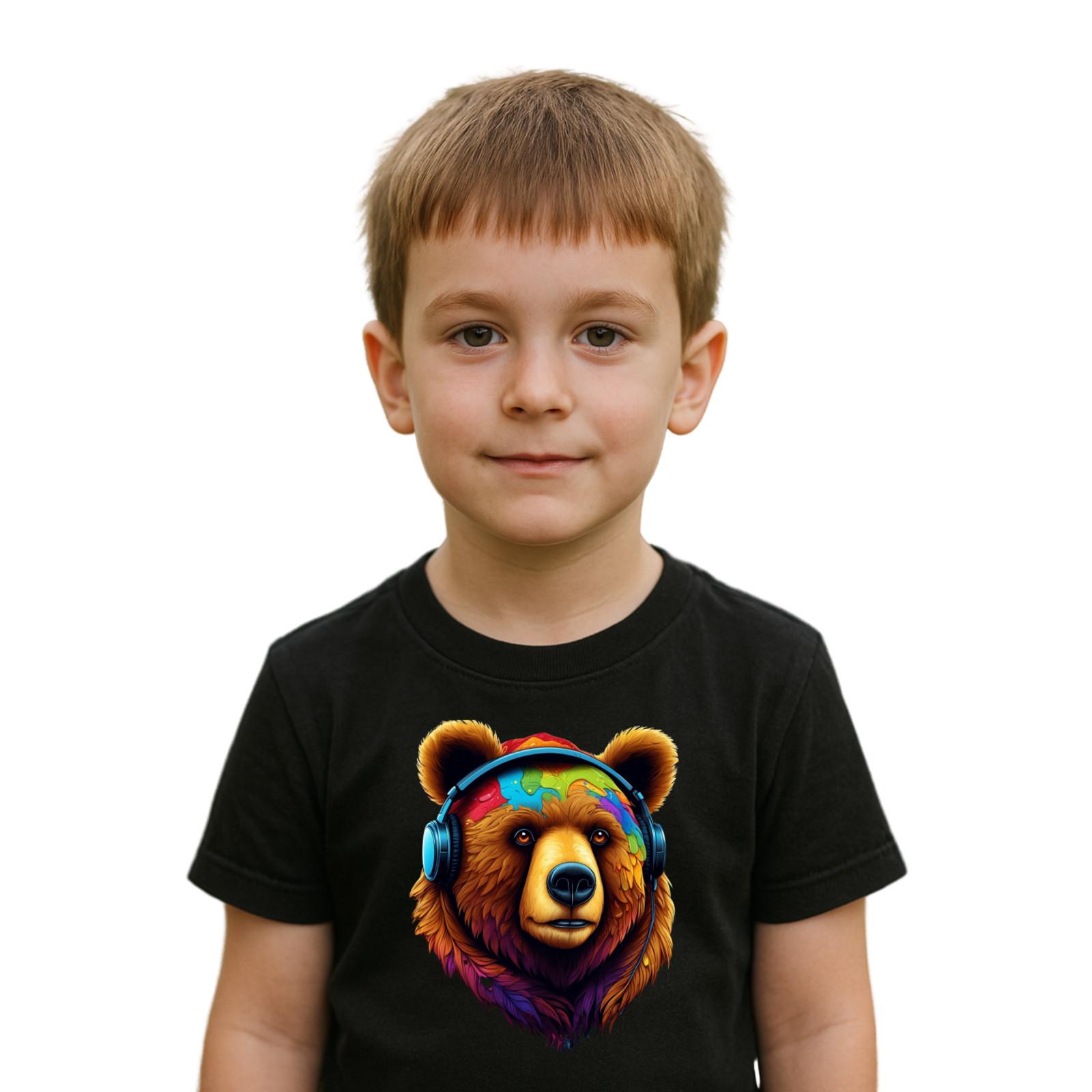 Bear with Headphones T-Shirt Mens Womens Tees Top – Music Enthusiast Tee, Gift for Music Lovers 2XL