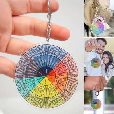 Sleutelhanger Emotie Vriendschap Gevoelens Wiel Sleutelhanger Tas Hanger Autosleutelhangers Dubbelzijdige Sleutelhanger