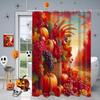 Harvest Thanksgiving Maples Pumpkin Pattern Bathroom Shower Curtain With 12 Hooks Bathroom Decor and Accessories