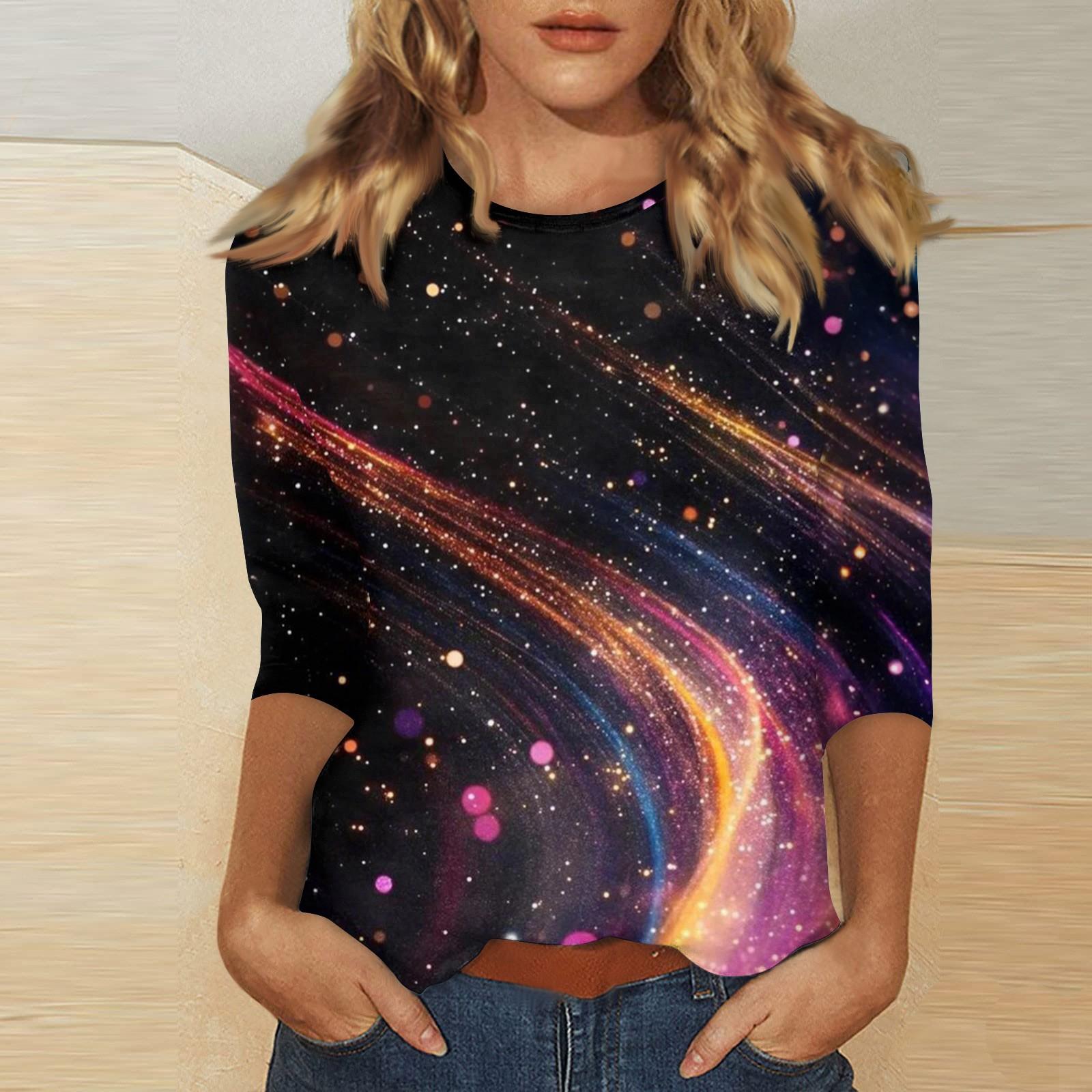 

Женская повседневная свободная футболка с круглым вырезом и принтом ко Дню святого Валентина с рукавами три четверти XXXL чёрный