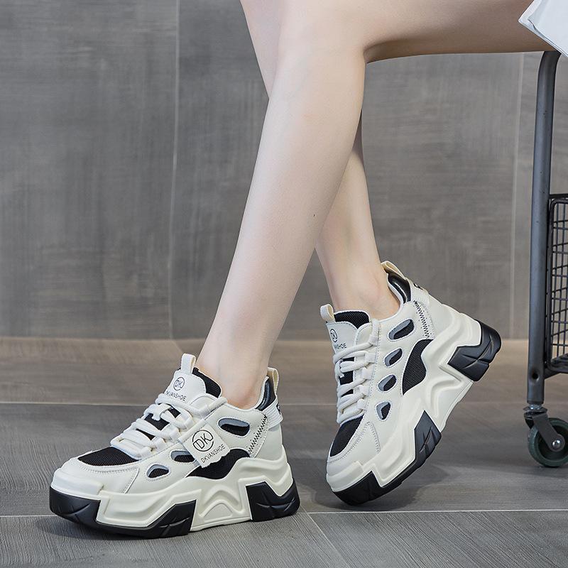 Inside Height Daddy Shoes Female Spring and Summer Everything with Thick Soled Daddy Shoes Student Casual