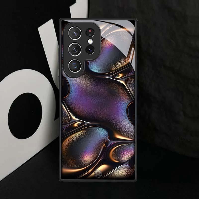 Vivid Pattern Art Tempered Glass Phone Case Suitable for Samsung GalaxyS26 S25 S24 S22 S21 S20FE/Ultra/Plus Anti Drop Back Cover