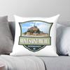 MontSaintMichel Travel Badge Pillowcase Polyester Linen Velvet Creative Zip Decorative Throw Pillow Case Home Cushion Case