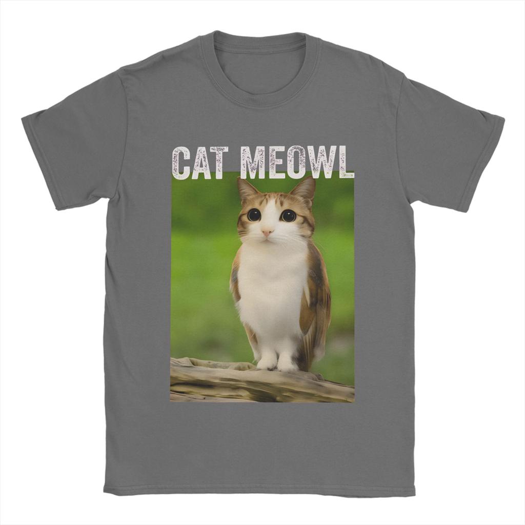 Cat Meowl Cat Owl For Animal And Pet Owners T Shirt Summer Harajuku TShirts Men 100 Cotton Comfortable Oversize Clothes Tshirt