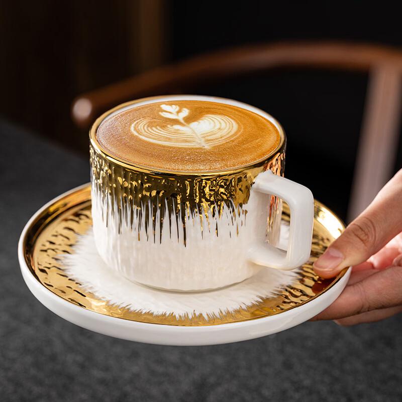 Light Luxury Gilded Ceramic Coffee & Tea Cup Set