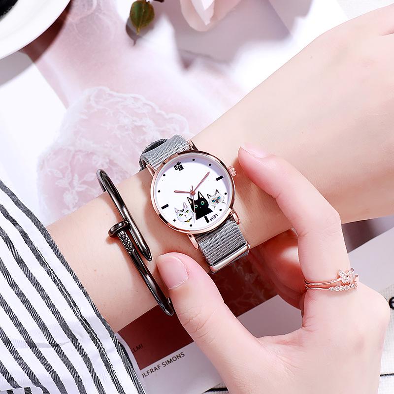 Women's Minimalist French Style Canvas Quartz Watch - Ultra-thin, Elegant Design for Couples