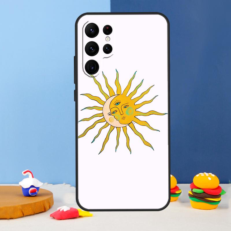 Sun Moon Art Phone Case For Samsung Galaxy S24 Ultra S9 S10 S20 FE S22 S21 S23 Plus S25 Ultra Cover Coque